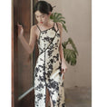 Load image into Gallery viewer, [Ink year flower series] ★China style setup★ 2-piece set Hanging dress + thin outerwear Improves temperament Floral pattern SML
