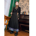 Load image into Gallery viewer, [Kokaisha --- Leaf Collection Series] ★Chinese style skirt★ Bottoms Hanfu skirt Switching Black Black
