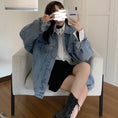 Load image into Gallery viewer, [Mikiko Series]★Denim Outer★ Jacket Coat Fashion Loose Easy to Match SML XL Blue Blue
