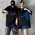 Load image into Gallery viewer, [Kiao Series] ★T-shirt★ Tops Unisex Men's Fashion Men's Color Scheme Loose Black Blue SML XL 2XL
