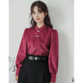 Load image into Gallery viewer, [LAWO Series]★China style shirt★ 2color tops corduroy improves temperament apricot red
