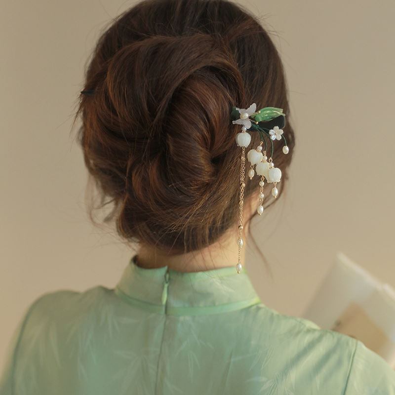 [PINZHUSI Series]★China style hair ornament★1 hairpin ladies accessories present birthday lily of the valley lily orchid fringe