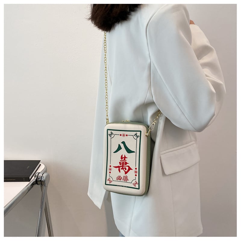 [TIANBAI series] ★Shoulder bag★ 3 types Mahjong mahjong cute green color scheme bag