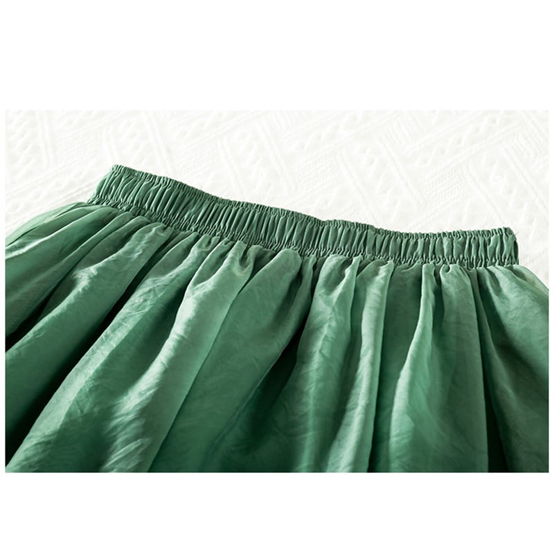 [Shirashu Series] ★Skirt★ Bottoms Summer Clothes Simple Ladies Fashion Green Green Easy to match