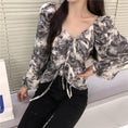 Load image into Gallery viewer, [YIPINXIAN Series]★Tops★ Floral Tops Blouse Short Length Cute Sexy V Neck
