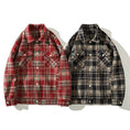 Load image into Gallery viewer, [Satoru Series]★Jacket★ 2color outer plaid pattern unisex men's large size black wine red
