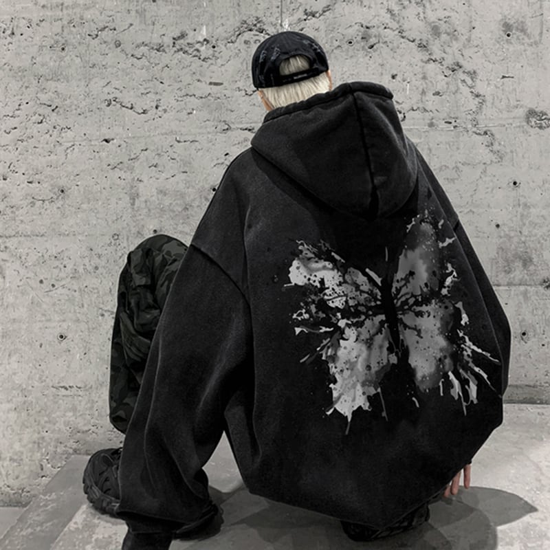 [MGDYP Series]★Parker★ Tops Unisex Men's Large Size Butterfly Ink Painting Hat Included Cool