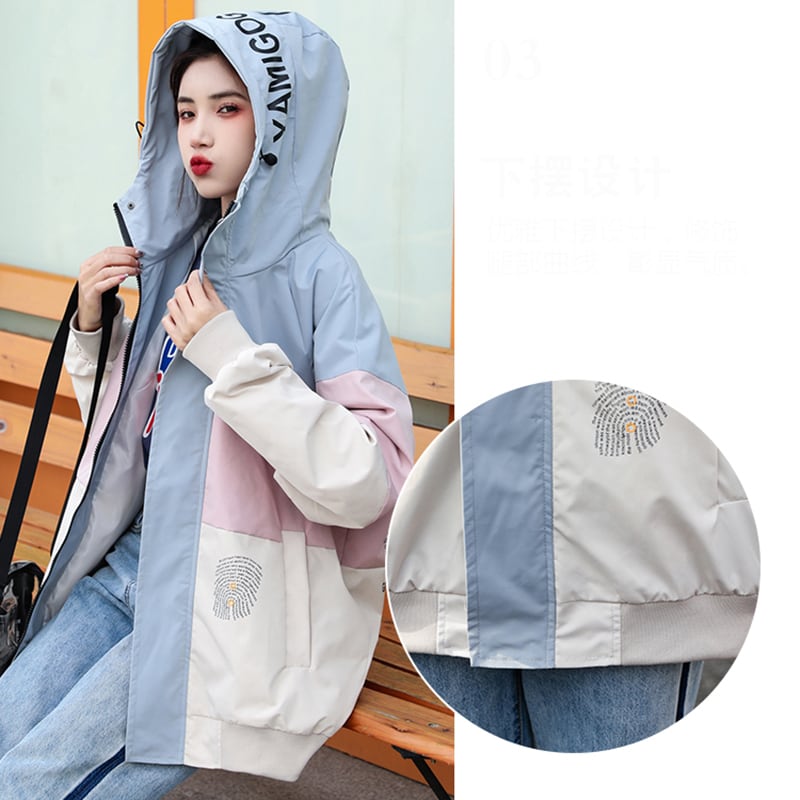 [JJRL Series] ★Jacket★ 2color outerwear Color scheme Stylish Casual Pink Gray Easy to match