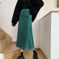 Load image into Gallery viewer, [Left Little Sister Arrival Series] ★Long length skirt★All 4 colors corduroy fabric Plain A-line Beautiful line High waist
