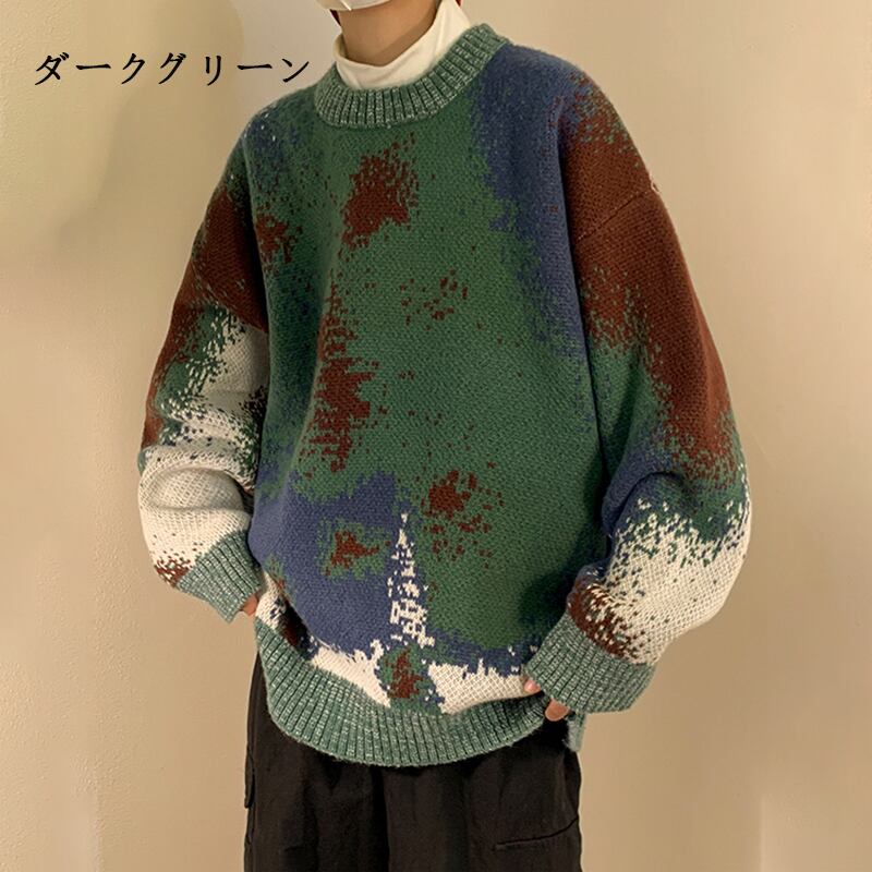 [GUOCHAO Series]★Sweater★ 2color Tops Christmas New Year Snowman Unisex Men's Red Green