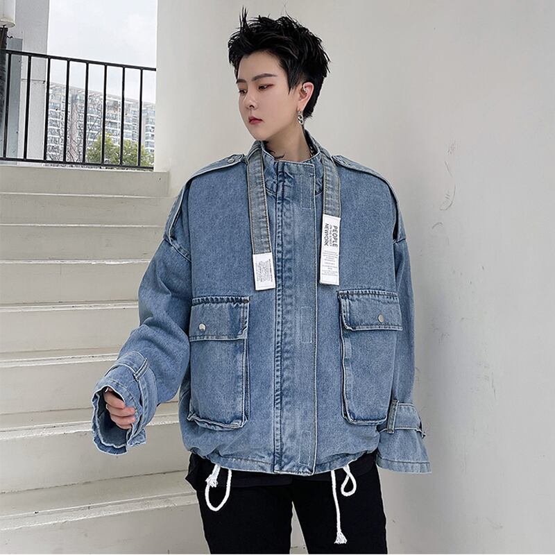 [Kouisha Series]★Denim Jacket★ Outerwear Unisex Men's Blue Blue SML XL Cool