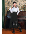 Load image into Gallery viewer, [Kokaisha --- Preface Series] ★China style skirt★ Bottoms switching letter pattern black black
