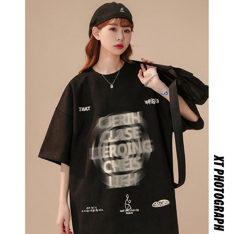 [YOUZIROU Series]★T-shirt★ Tops 3color Unisex Men's Black White Coffee Color