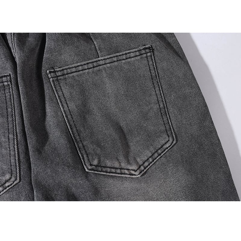 [BIGEMAN Series]★Denim pants★ 2color bottoms pants unisex men's large size blue black gray