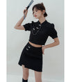 Load image into Gallery viewer, [LOVEHEYNEW series]★China style setup, single item order★ Tops or skirt, slimming black, black
