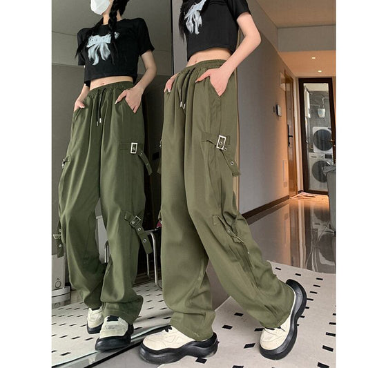 [MGJM Series]★Casual Pants★ 2color Bottoms Black Green Unisex Men's Retro