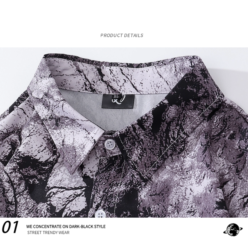 [Escaped Earth Series]★Shirt★ Long sleeve shirt tops tie-dye unisex men's ML XL 2XL retro unique