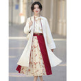 Load image into Gallery viewer, [Dust Smoke Cloud Dream---Fragrance Series] ★China style skirt★ Bottoms with belt Switching Floral pattern Red Red SML
