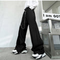 Load image into Gallery viewer, [Irie series] ★Casual pants★ Bottoms with chain Unisex Men's Unique Black Black ML XL
