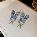 Load image into Gallery viewer, [Kairin Series] ★Earrings★ Earrings Pair Ladies Accessories Rabbit Rabbit Blue Blue Cute
