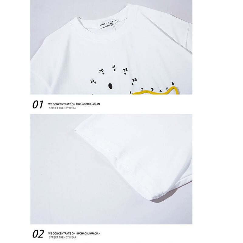 【TRAVEL ISSUANCEシリーズ】★Tシャツ★ 2color トップス 男女兼用 メンズ アヒル 時計 面白い 黒 白