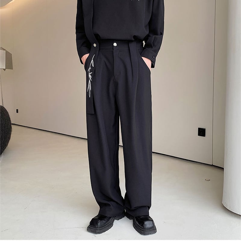 [Illustrated Series]★Setup★ Embroidery 2color 2-piece set Unisex Men's Tops Pants White Black