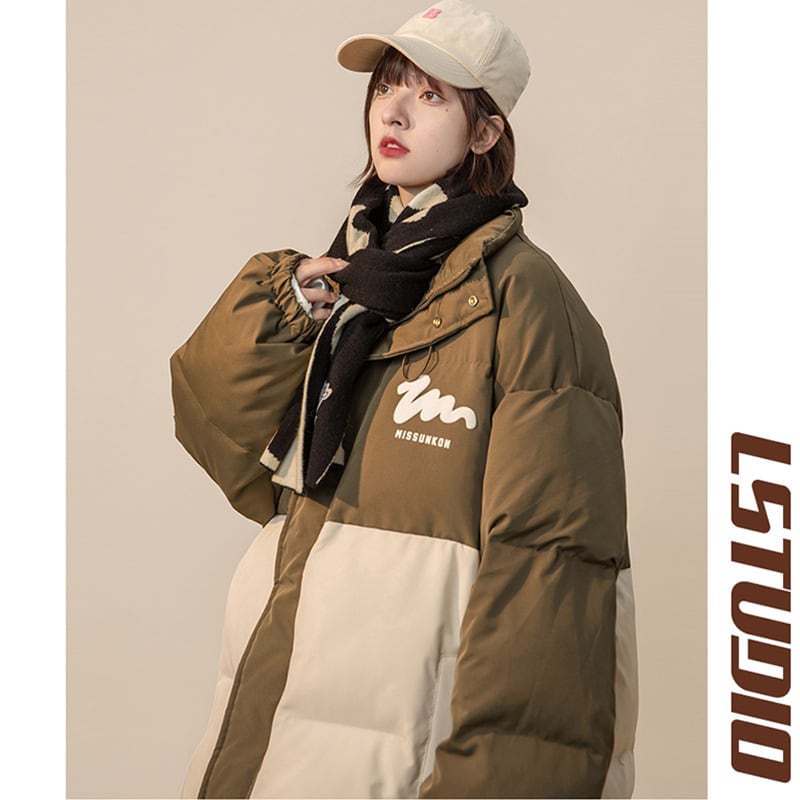 [Suikoishi Series] ★Winter coat★ Cotton coat outerwear 3color Unisex Men's color scheme Casual SML XL 2XL