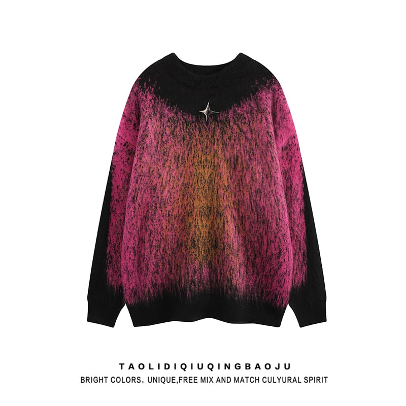 [Escape to Earth Series] ★Sweater★ 3color Tops Unisex Men's Tie-dye Casual Stylish