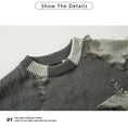 Load image into Gallery viewer, [Feel lonely series] ★Sweater★ 2color tops Unisex Men's Distressed Star Black Gray
