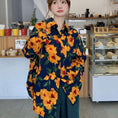 Load image into Gallery viewer, [YOUZI Series]★Shirt★ Tops Oil Painting Style Floral Pattern Sunflower Loose Retro Commuting Date Women's
