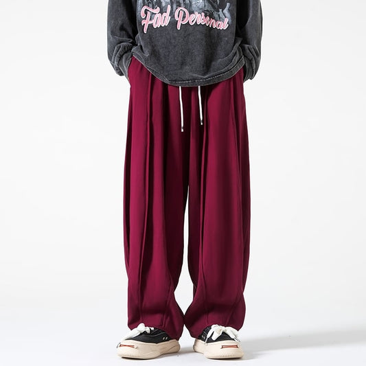 [Small Trouble Series]★China Style Pants★ 5color Gaucho Pants Unisex Men's Large Size Black Brown Wine Red Green Purple