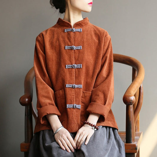 [Song Dynasty Series]★China style tops★Outerwear 3color Improved Tang suit Casual wear Black Camel Red Elegant