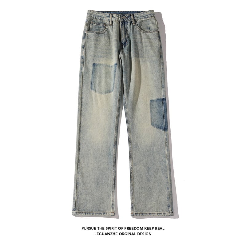 [BIGEMAN Series]★Denim Pants★ Retro Bottoms Trousers Unisex Men's Large Size Slimming