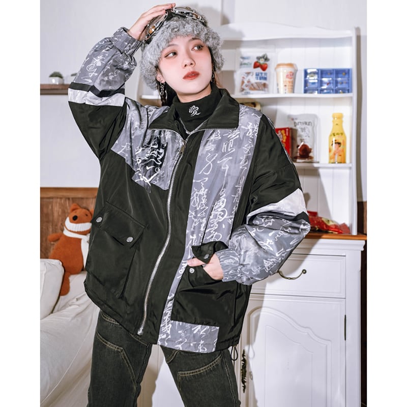 [Kokaisha---Shinkyo Series] ★China style coat★ Cotton coat Winter coat Black Black White