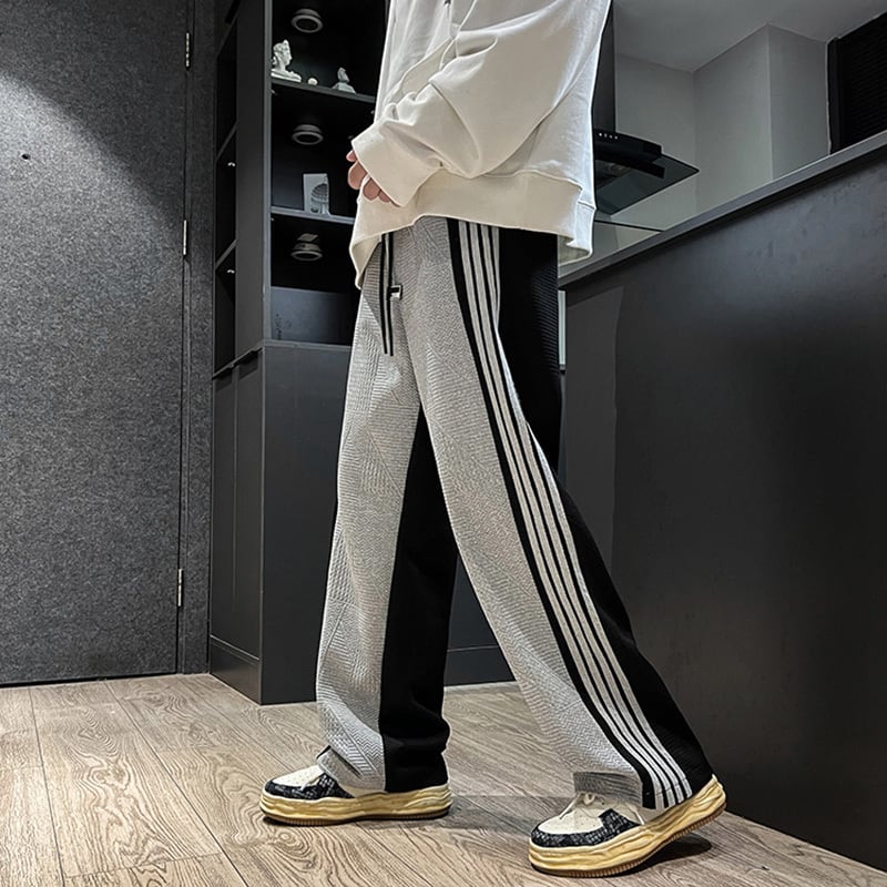 [YANDA Series] ★Casual Pants★ 3color Pants Bottoms Unisex Men's Vertical Stripes Striped Pattern Easy to Match