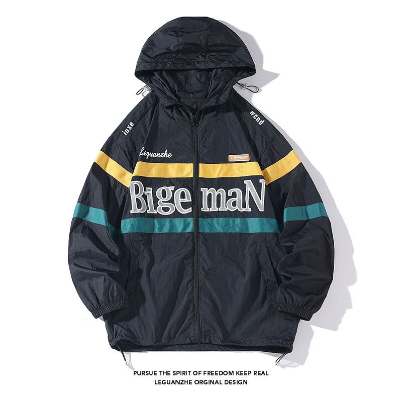 [BIGEMAN Series] ★Thin outerwear★ UPF50+ 2color UV protection Unisex Men's Large size Sun protection White Black