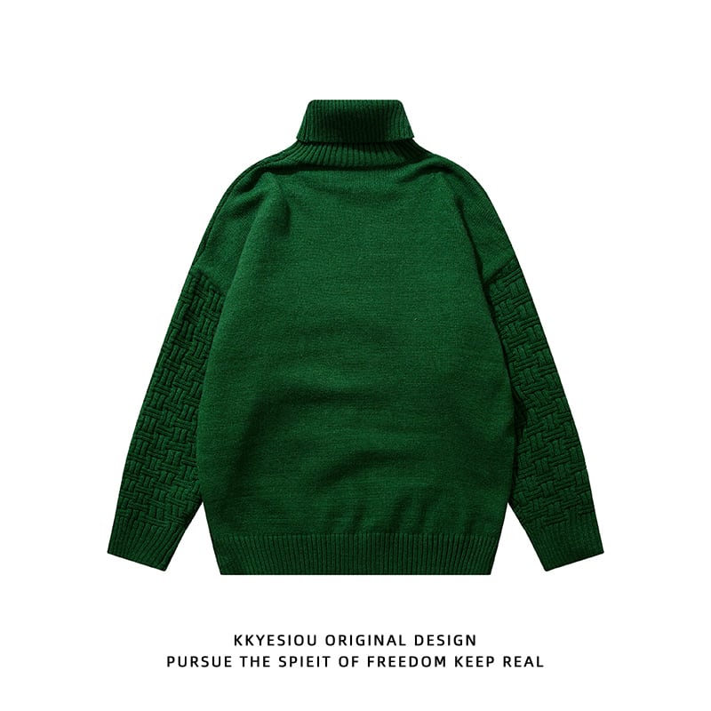 [KKYESIOU Series]★Sweater★ 3color Tops High Neck Christmas New Year Rabbit Unisex Men's Red Green Black