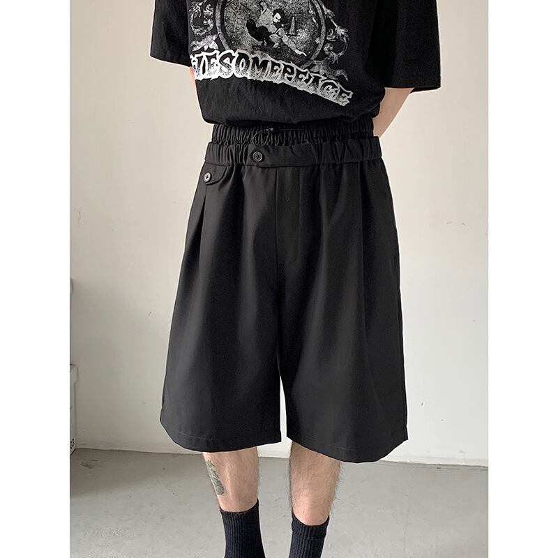 [AIMAKOU Series] ★Shorts★ Shorts 3color Unisex Men's Elastic Waist Black Brown Blue