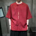 Load image into Gallery viewer, [JUNYI Series]★China style shirt★ Tops 3color Unisex Men's Large Size Embroidery Gray Red
