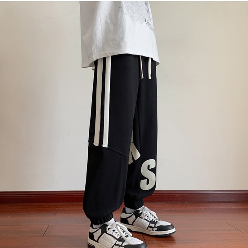 [DUFENG Series] ★Casual Pants★ 3color Bottoms Trousers Unisex Men's Alphabet Slimming Fashion