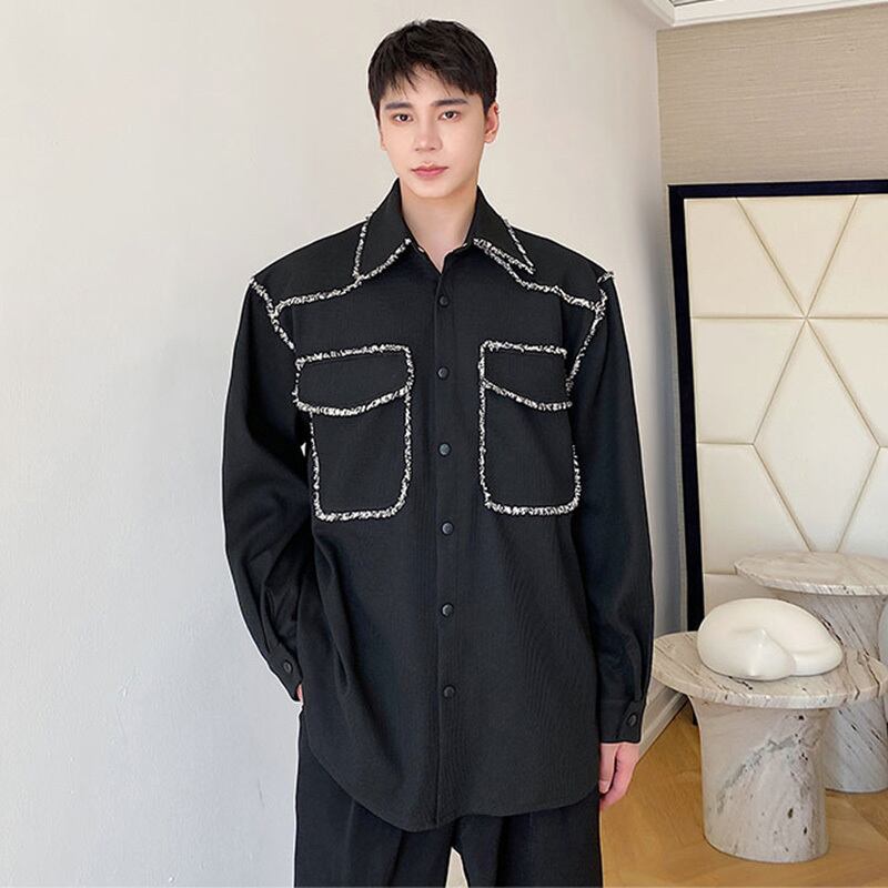 [Illustrated Series]★Shirt★ 2color Tops Unisex Men's Spring Clothes Long Sleeve Shirt Black White Stylish Easy to Match