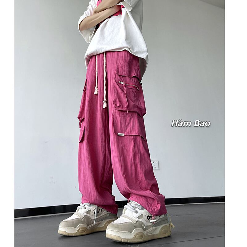 [KADISHOU series] ★Casual pants★ 3color pants bottoms unisex men's black beige pink