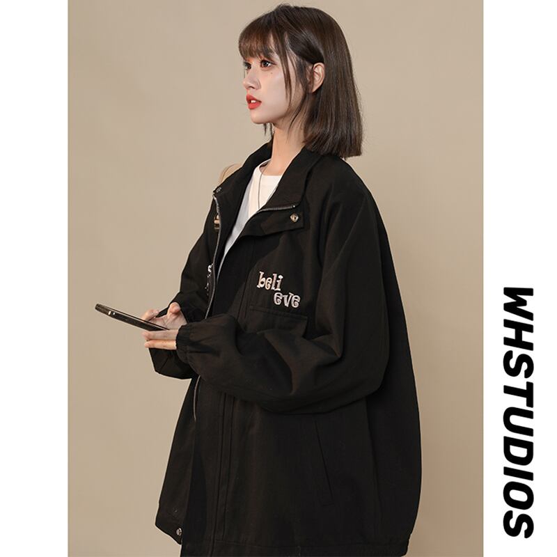 [Fujiiman Series] ★Jacket★ 3color outerwear unisex men's black green pink easy to match