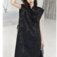 Load image into Gallery viewer, [YIDAO Series] ★China-style dress★ Chinese dress Black Black improved cheongsam dress Slit
