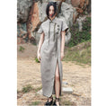 Load image into Gallery viewer, [Da Qinglong Shu Series] ★China style dress★ Improved cheongsam dress Color scheme Improves temperament Long length Silver gray
