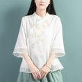 Load image into Gallery viewer, [Qing Series]★Chinese style tops★ 4color Chinese style shirt, Chinese clothes, summer clothes, Chinese clothes, Tang clothes, blue, white, pink
