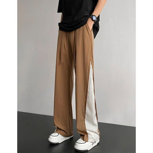 [KADISHOU Series] ★Casual Pants★ 2color Trousers Bottoms Faux Layered Unisex Men's Black Brown