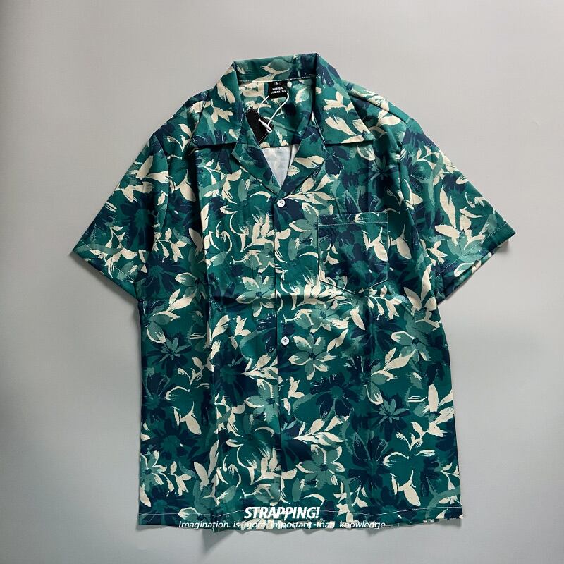 [STRAPPING Series]★Shirt★ Short sleeve shirt tops Unisex Men's ML XL 2XL Aloha shirt Floral shirt Summer clothes