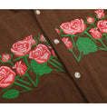 Load image into Gallery viewer, [FANMAN Series]★Shirt★ 2color Tops Short Sleeve Shirt Unisex Men's Embroidery Rose Brown Navy
