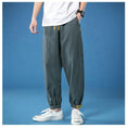 Load image into Gallery viewer, [Ushio Hyakudan Series]★China style trousers★ 3 colors, nine-quarter length, large size, slimming, unisex, men's, gray, black, gray green
